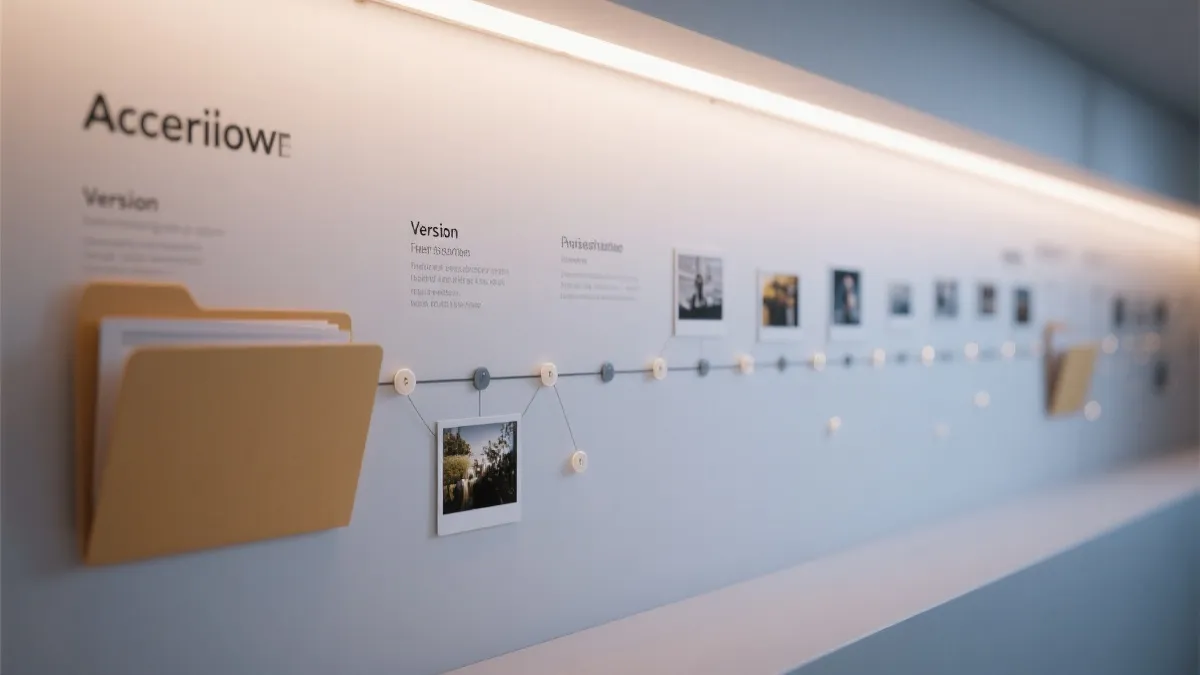 历史归档与版本时间线示意：快照、索引与差异对比